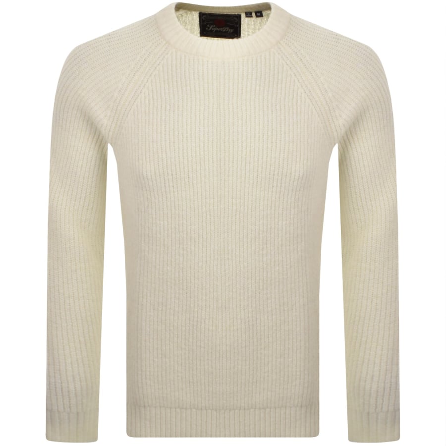 Image number 2 for Superdry Chunky Knit Jumper Winter Cream