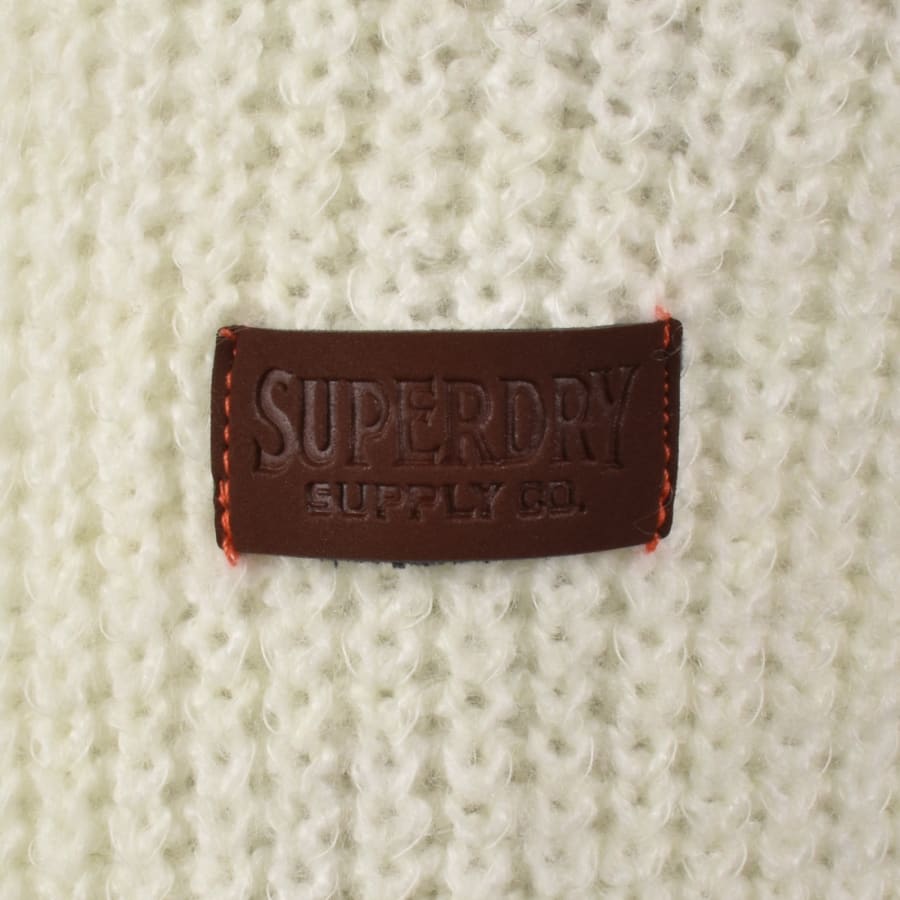 Image number 4 for Superdry Chunky Knit Jumper Winter Cream