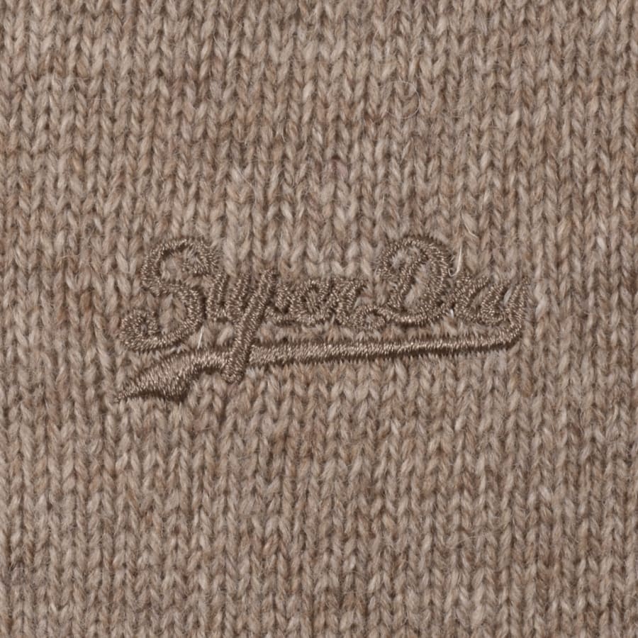 Image number 3 for Superdry Wool Blend Knit Jumper Brown