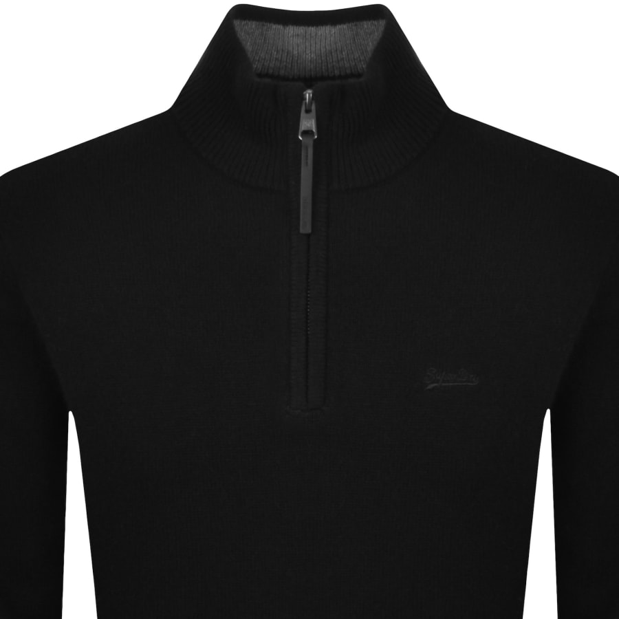 Image number 2 for Superdry Wool Blend Knit Jumper Black