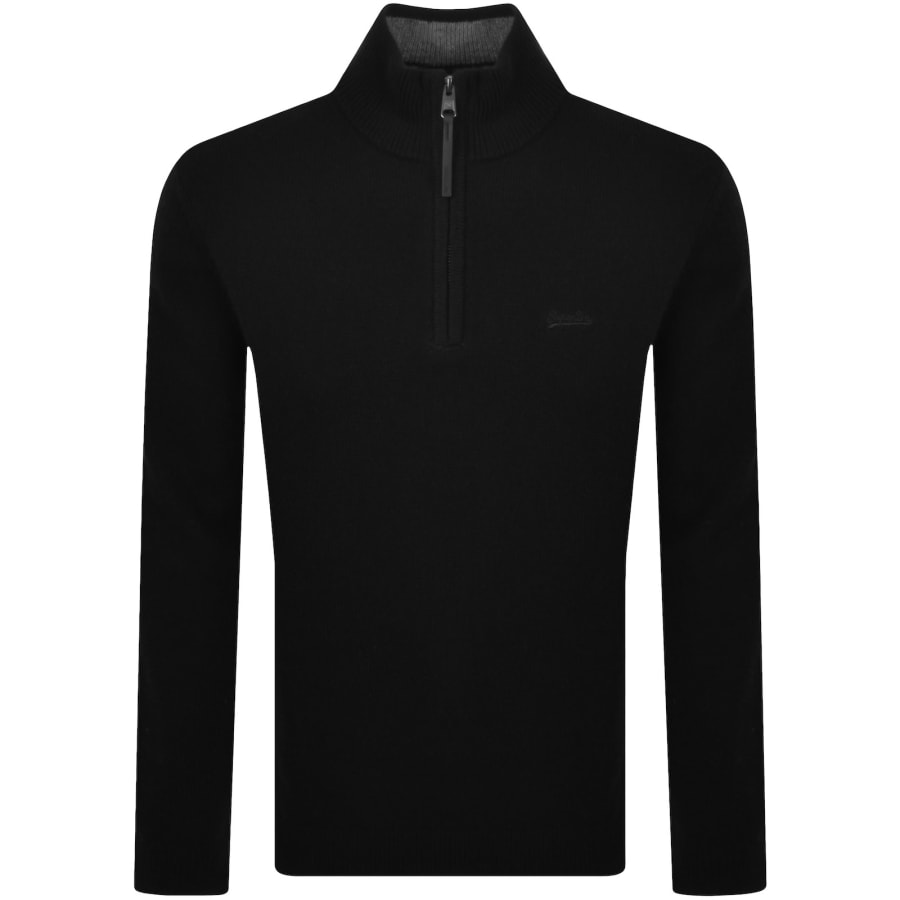 Image number 1 for Superdry Wool Blend Knit Jumper Black
