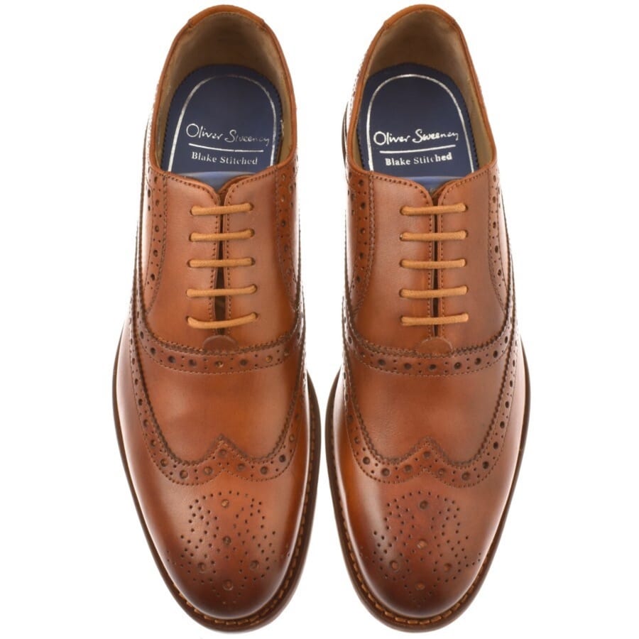 Image number 3 for Oliver Sweeney Ledwell Brogue Shoes Tan Brown
