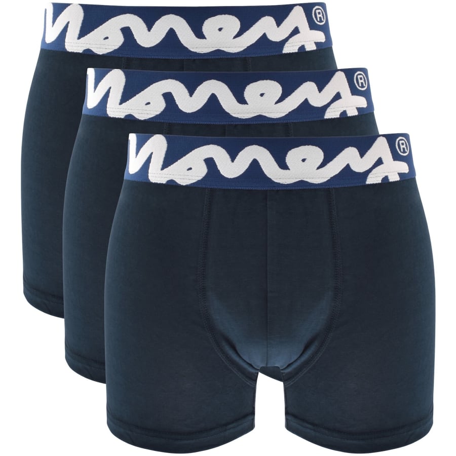 Image number 1 for Money 3 Pack Logo Trunks Navy