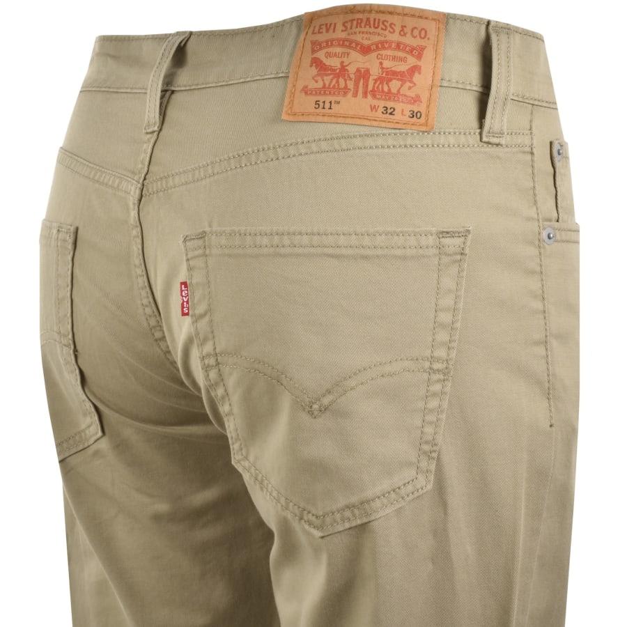 Image number 4 for Levis 511 Slim Fit Stretch Jeans Beige
