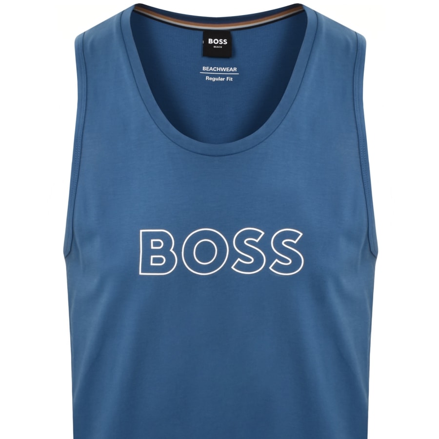 Image number 2 for BOSS Beach Vest Open Blue