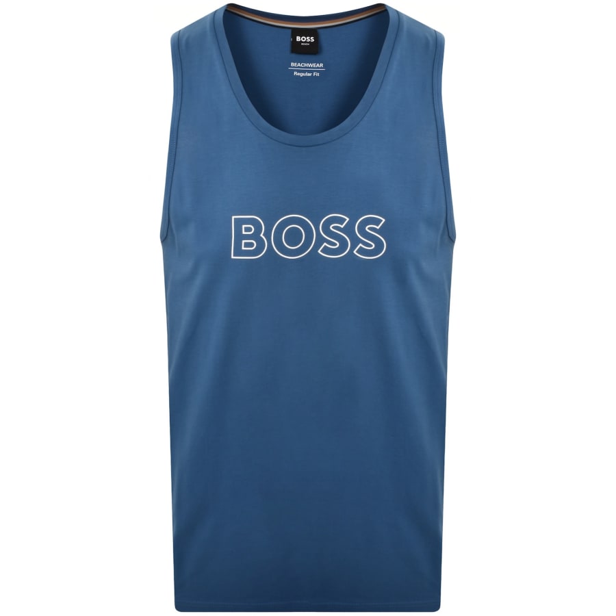Image number 1 for BOSS Beach Vest Open Blue