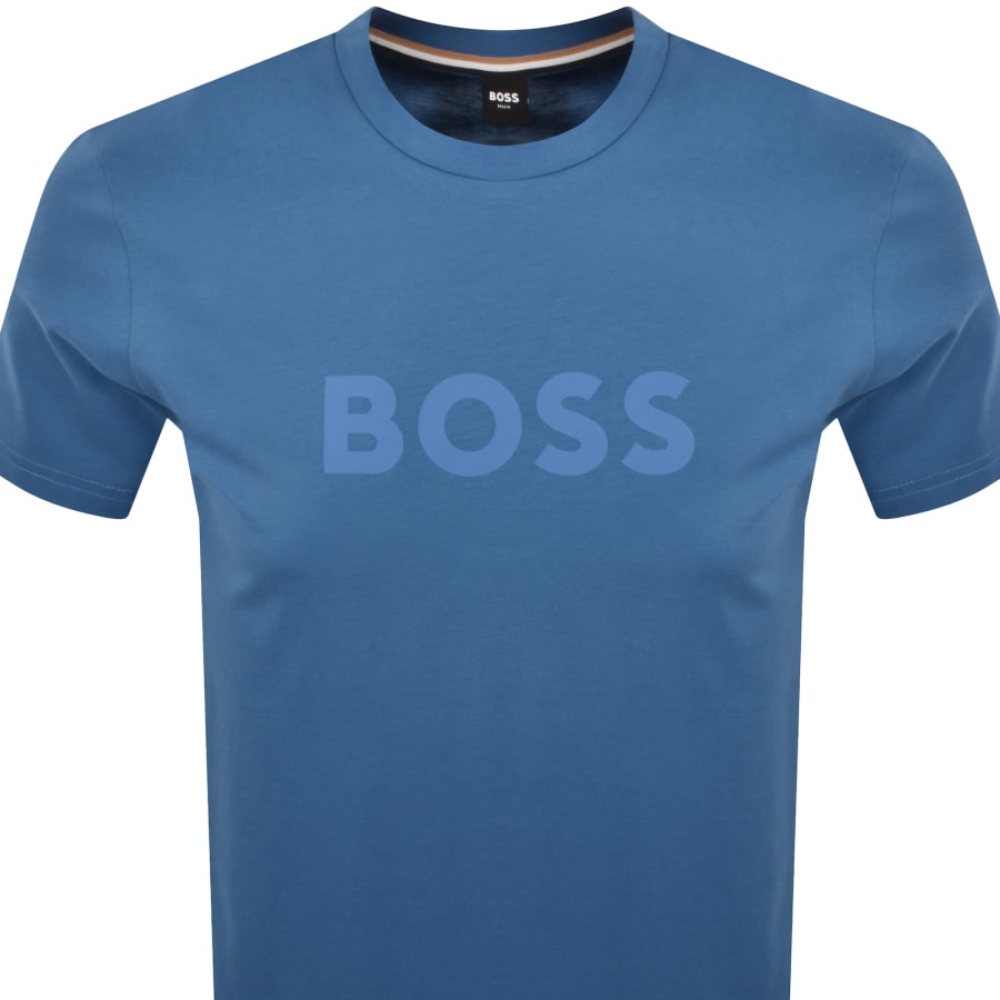 Image number 2 for BOSS Beachwear Logo T Shirt Open Blue