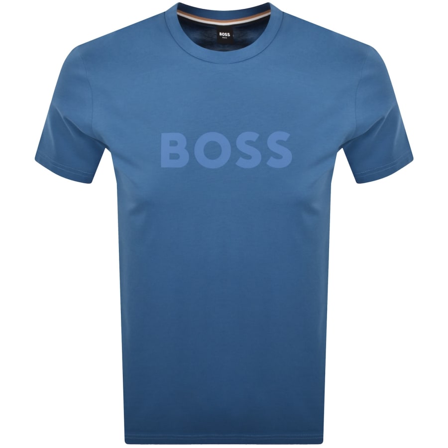 Image number 1 for BOSS Beachwear Logo T Shirt Open Blue