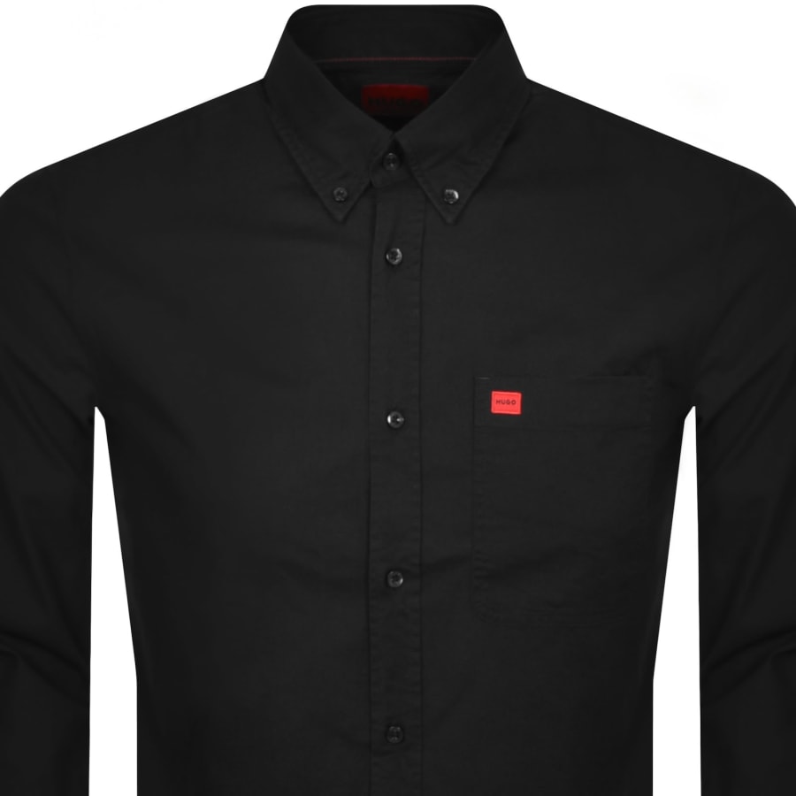 Image number 2 for HUGO Long Sleeved Evito Shirt Black