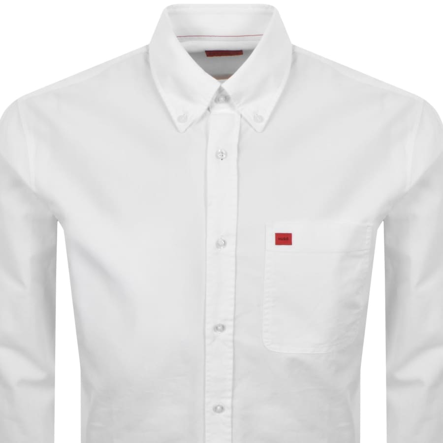 Image number 2 for HUGO Long Sleeved Evito Shirt White