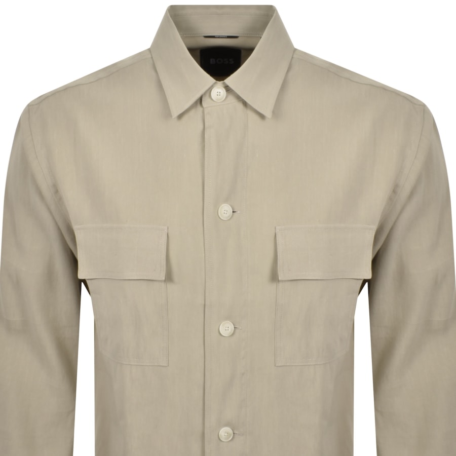 Image number 2 for BOSS Cai Linen Blend Shirt Beige