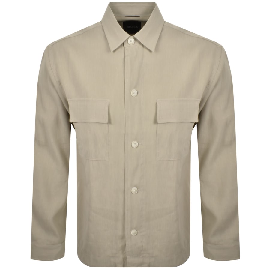 Image number 1 for BOSS Cai Linen Blend Shirt Beige