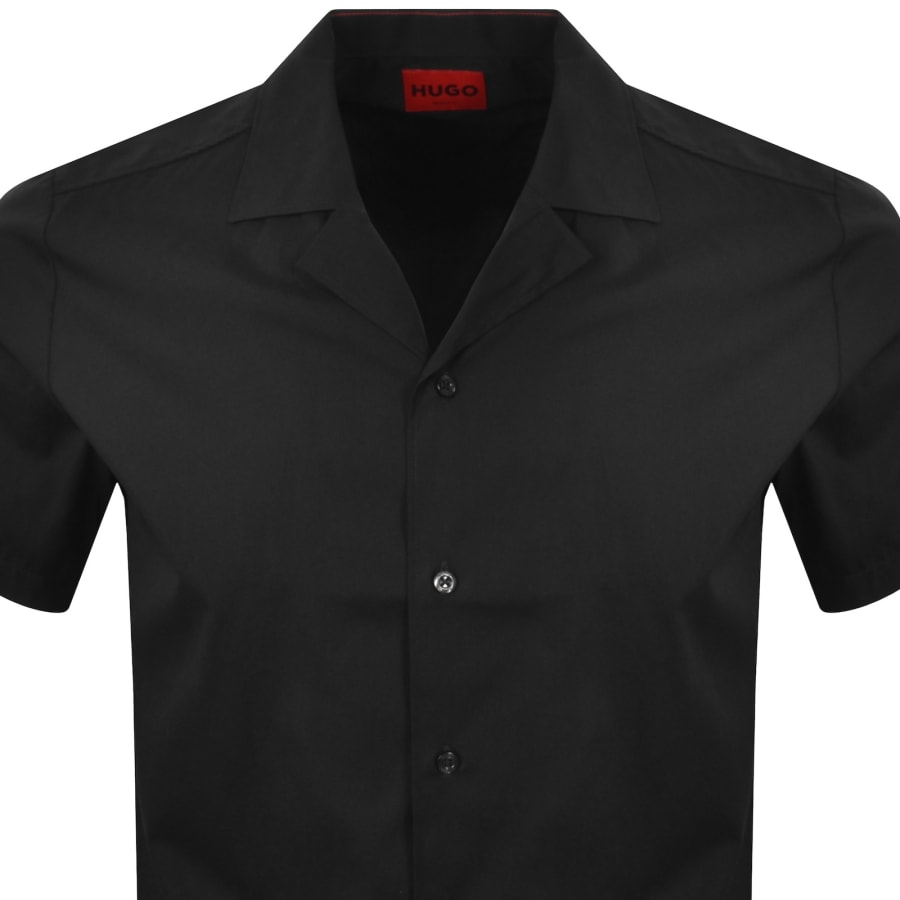 Image number 2 for HUGO Ellino Linen Shirt Black