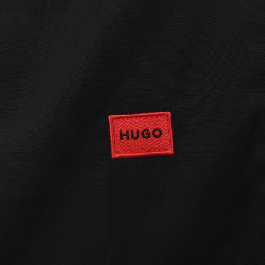 Image number 3 for HUGO Ellino Linen Shirt Black