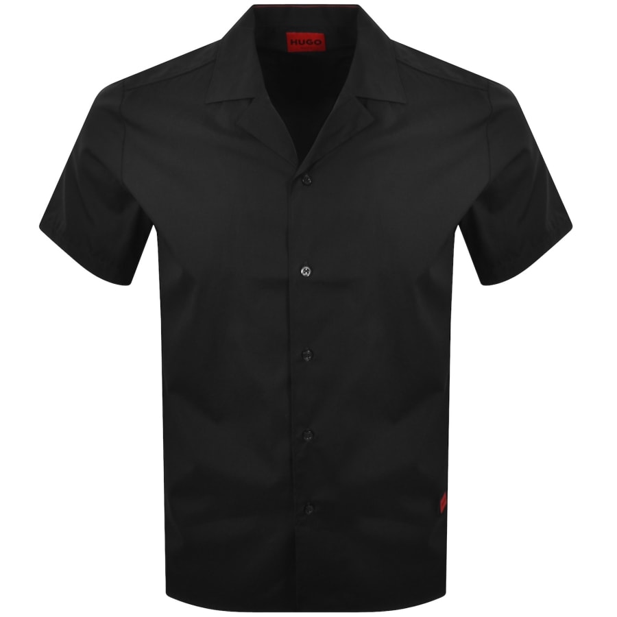 Image number 1 for HUGO Ellino Linen Shirt Black