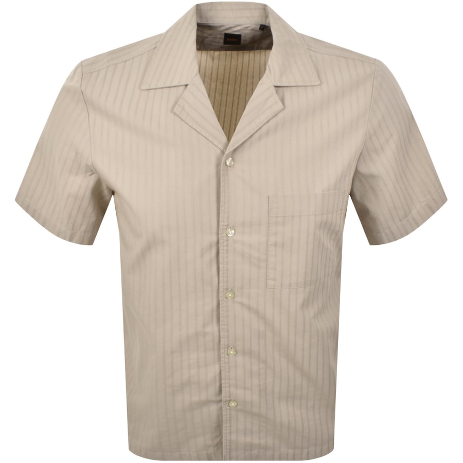 Image number 1 for BOSS Rayer Short Sleeve Shirt Open Grey