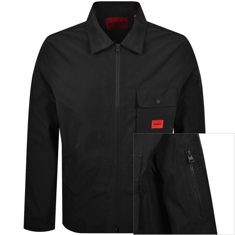 Image number 1 for HUGO Emmond Overshirt Jacket Black