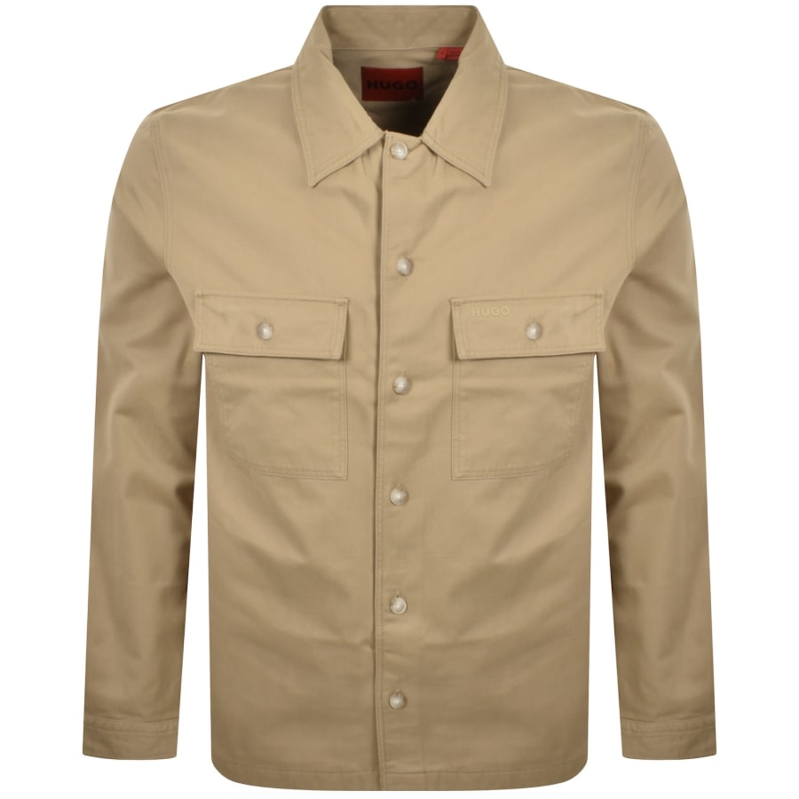 Image number 1 for HUGO Epoldo Overshirt Jacket Beige