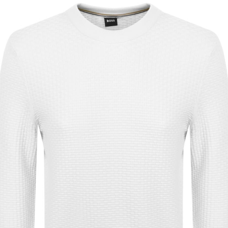 Image number 2 for BOSS Imberto Knit Jumper White