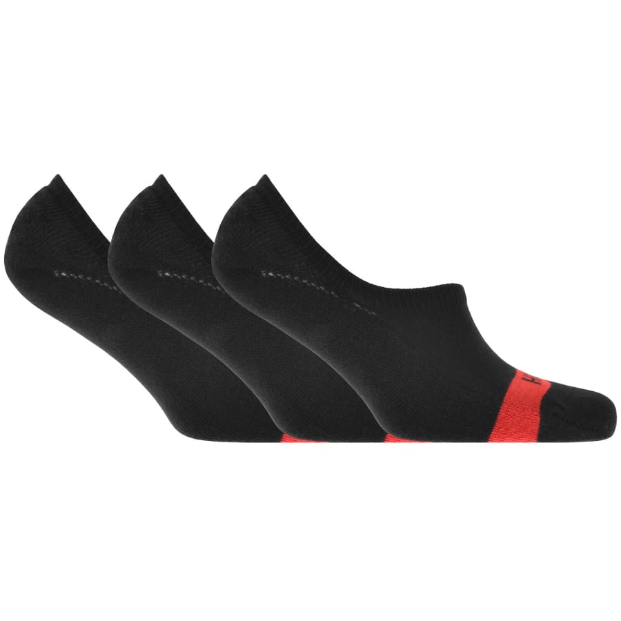 Image number 1 for HUGO 3 Pack Low Cut Socks Black