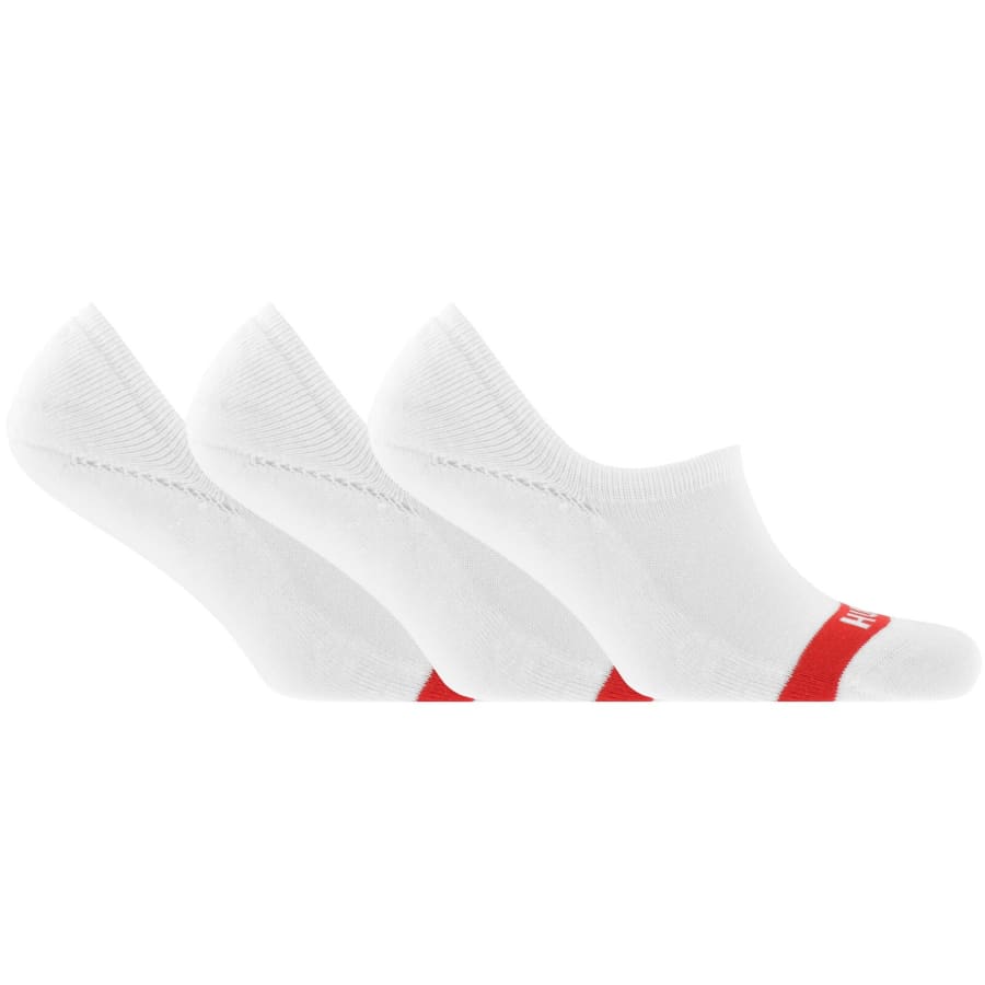 Image number 1 for HUGO 3 Pack Low Cut Socks White
