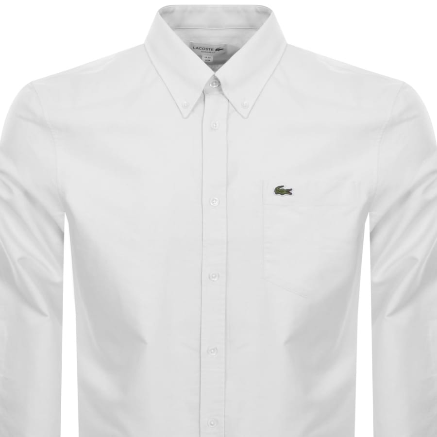 Image number 2 for Lacoste Woven Long Sleeved Shirt White