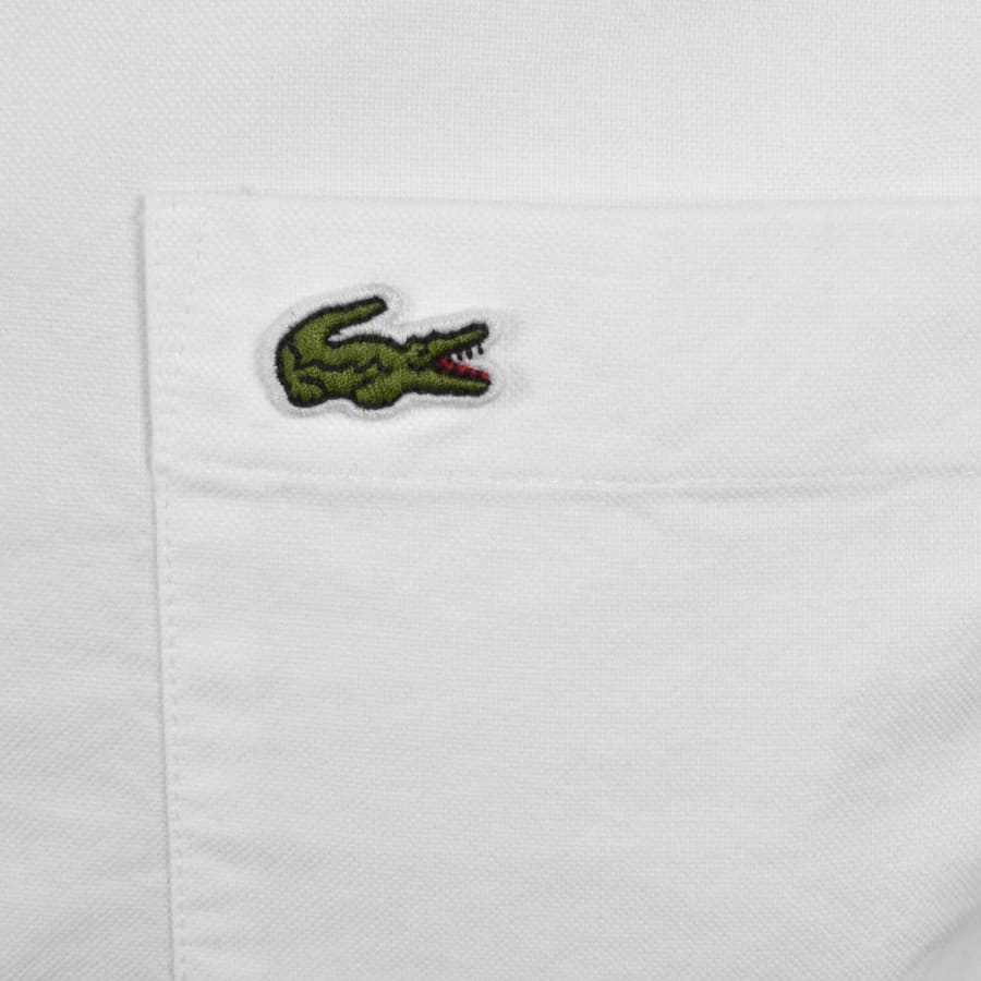 Image number 3 for Lacoste Woven Long Sleeved Shirt White