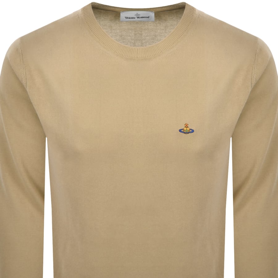 Image number 2 for Vivienne Westwood Alex Round Neck Jumper Beige