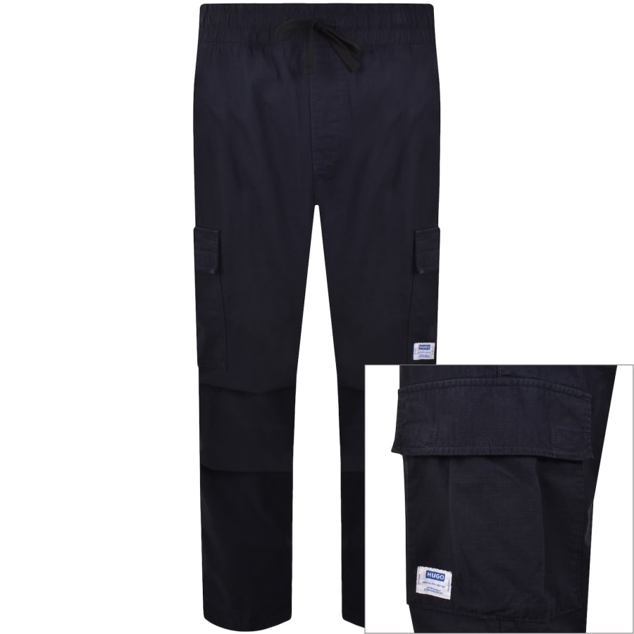 Image number 1 for HUGO Blue Gadic262 Cargo Trousers Navy