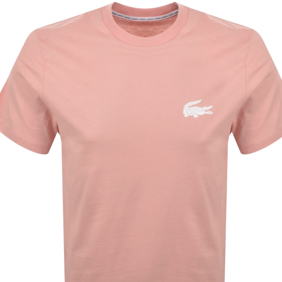 Image number 2 for Lacoste Loungewear Logo T Shirt Pastel Orange