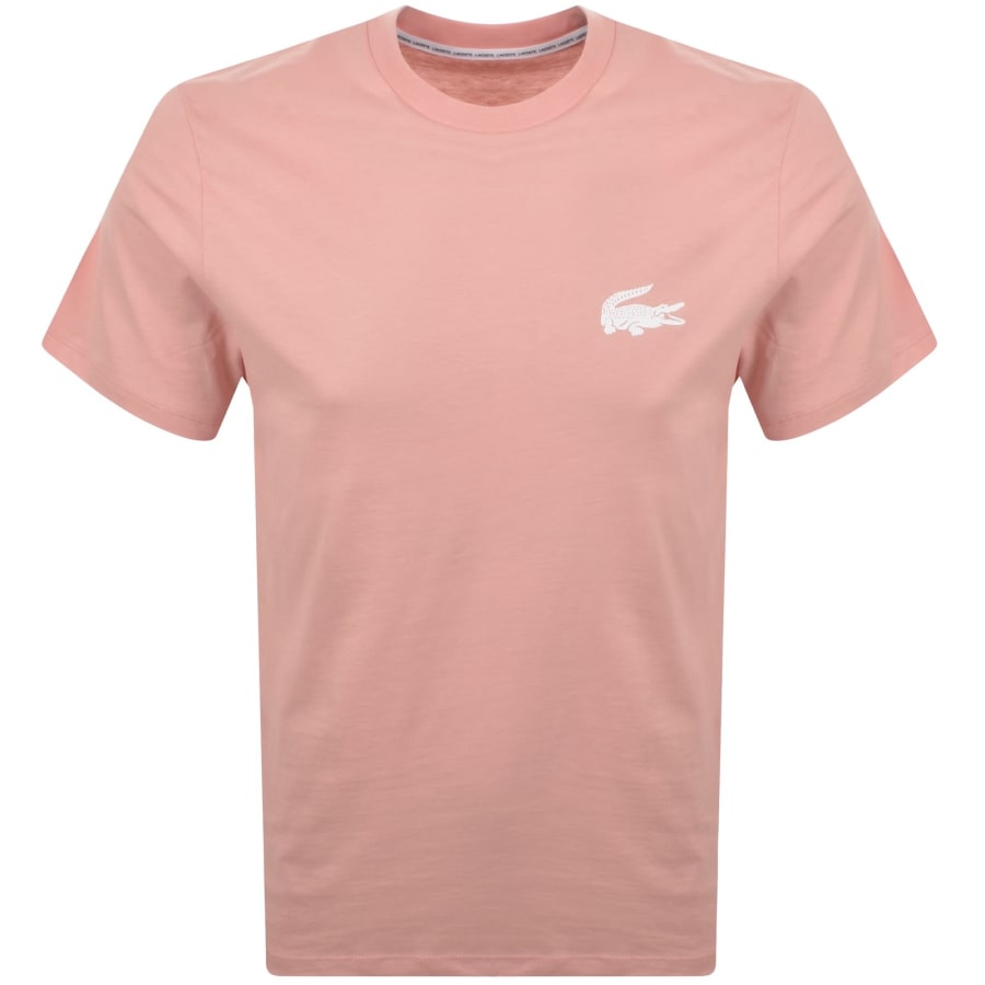 Image number 1 for Lacoste Loungewear Logo T Shirt Pastel Orange