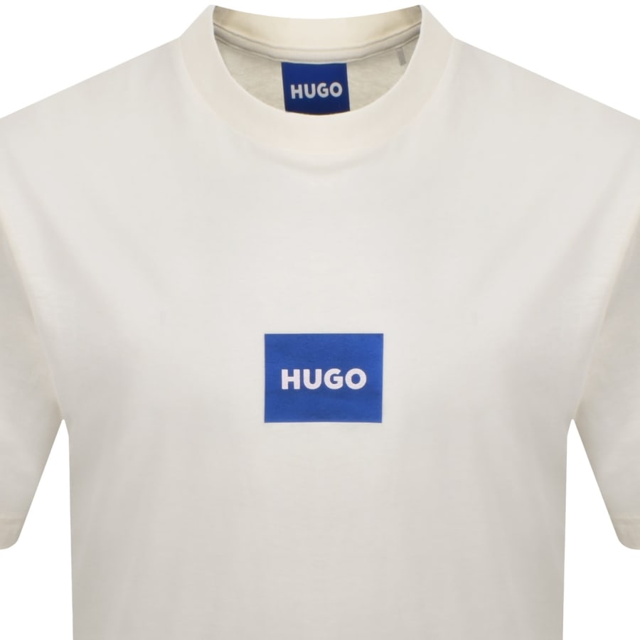 Image number 2 for HUGO Blue Nayonix Logo T Shirt Cream