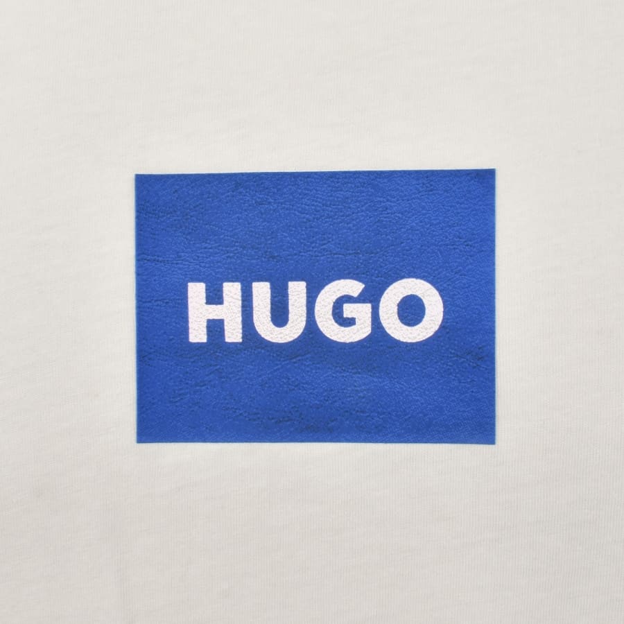 Image number 3 for HUGO Blue Nayonix Logo T Shirt Cream