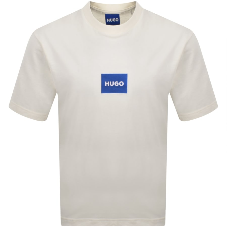 Image number 1 for HUGO Blue Nayonix Logo T Shirt Cream