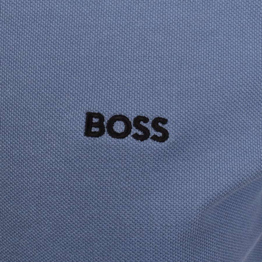 Image number 3 for BOSS Plisy Long Sleeve Polo Light Blue