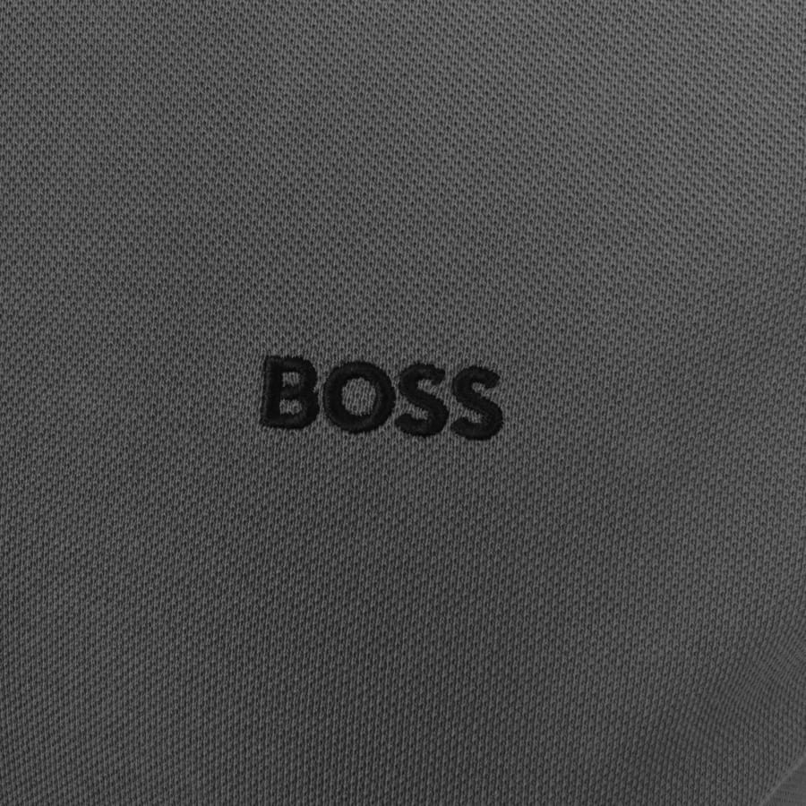 Image number 3 for BOSS Plisy Long Sleeve Polo T Shirt Grey