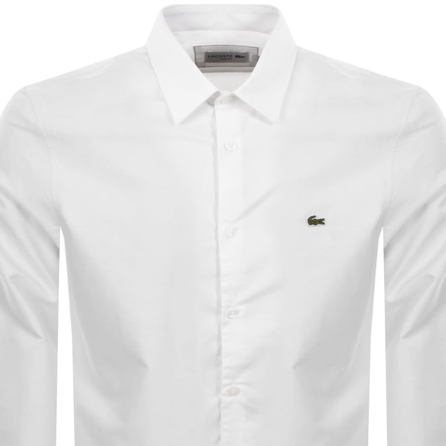 Image number 2 for Lacoste Woven Long Sleeved Shirt White