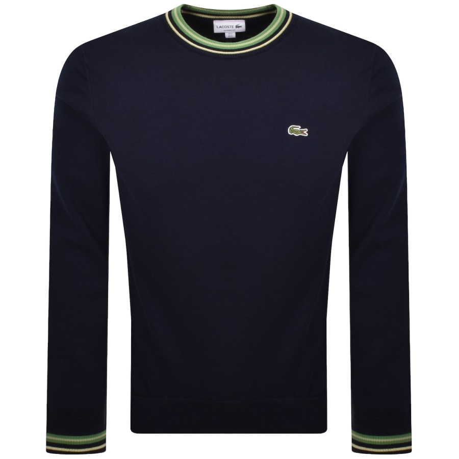 Image number 1 for Lacoste Crew Neck Knit Jumper Navy