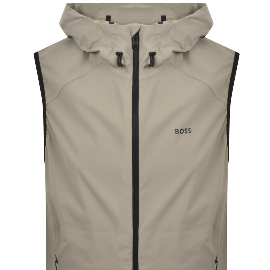 Image number 2 for BOSS Terrace Hooded Gilet Brown