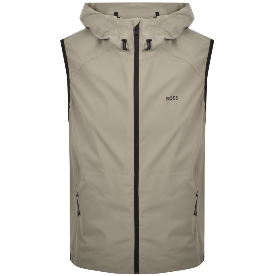 Image number 1 for BOSS Terrace Hooded Gilet Brown