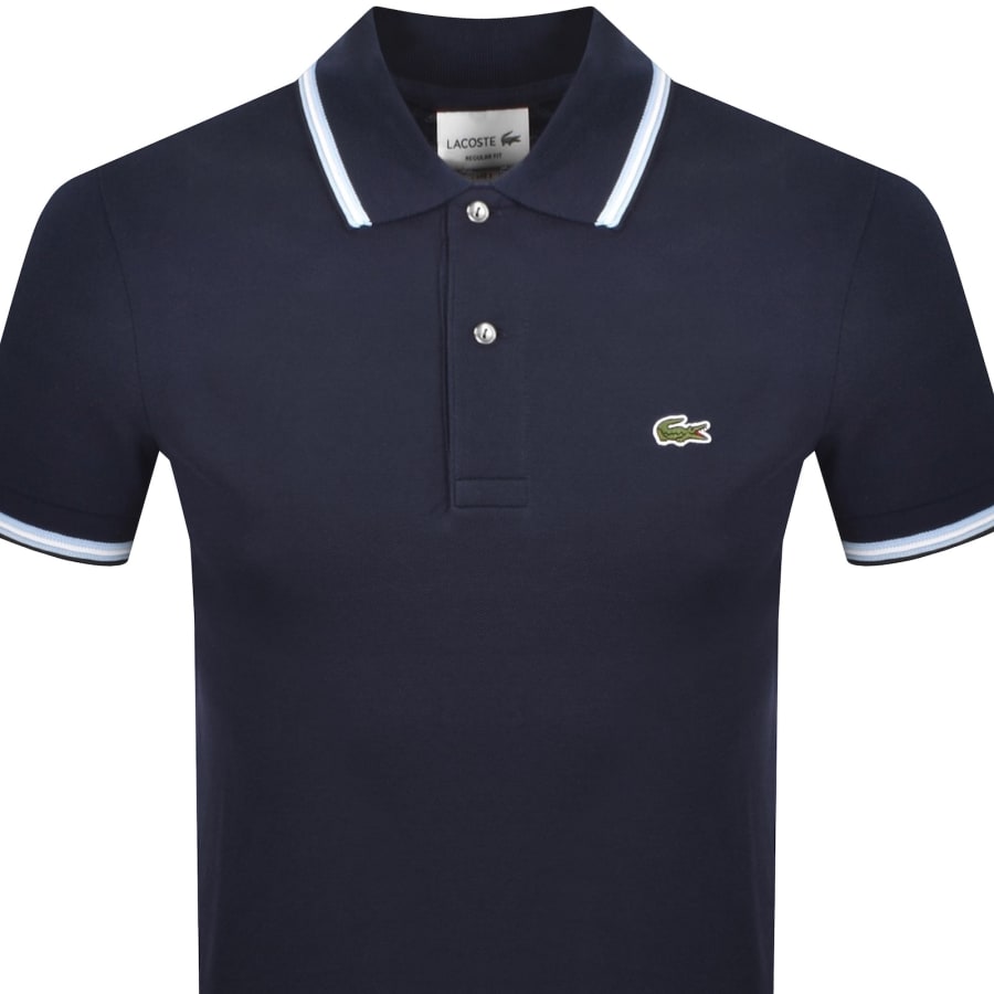 Image number 2 for Lacoste Tipped Polo T Shirt Navy