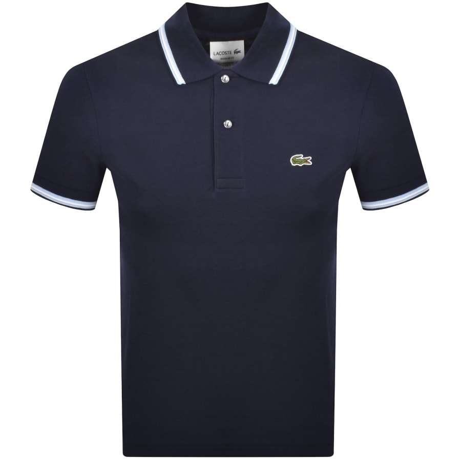 Image number 1 for Lacoste Tipped Polo T Shirt Navy