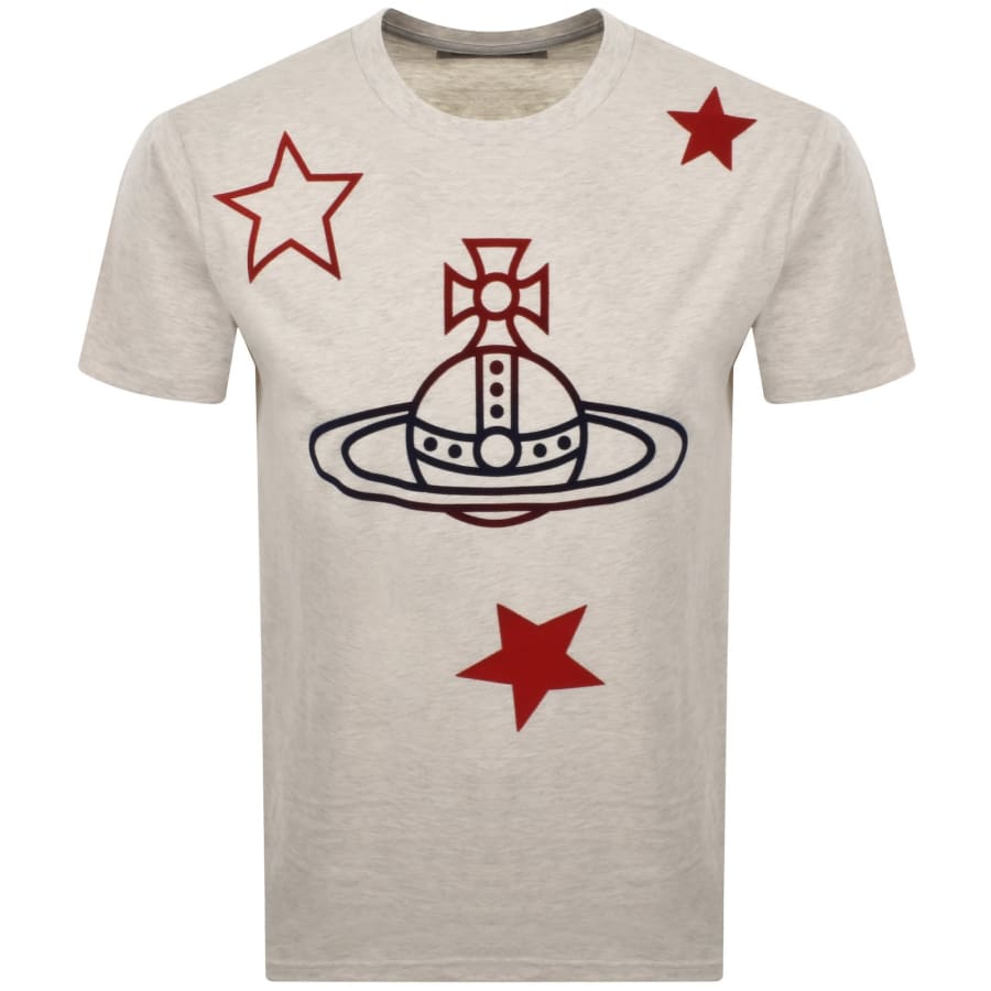 Image number 1 for Vivienne Westwood Orb And Stars T Shirt Beige