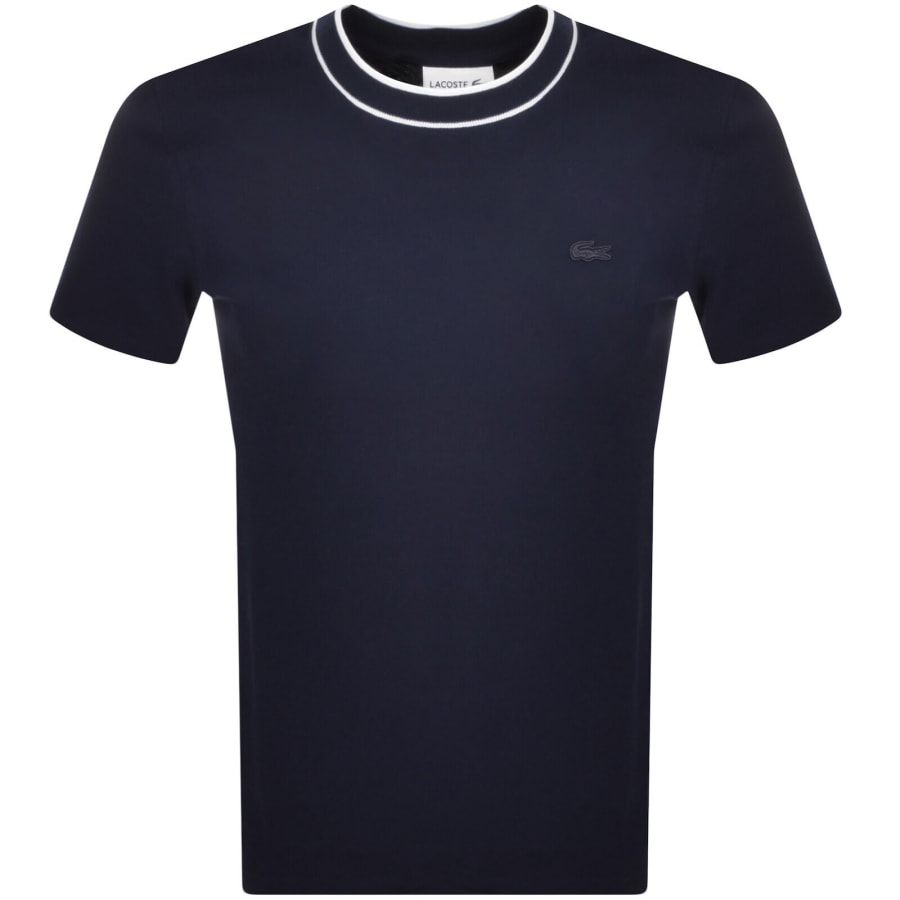 Image number 1 for Lacoste Crew Neck Pique T Shirt Navy