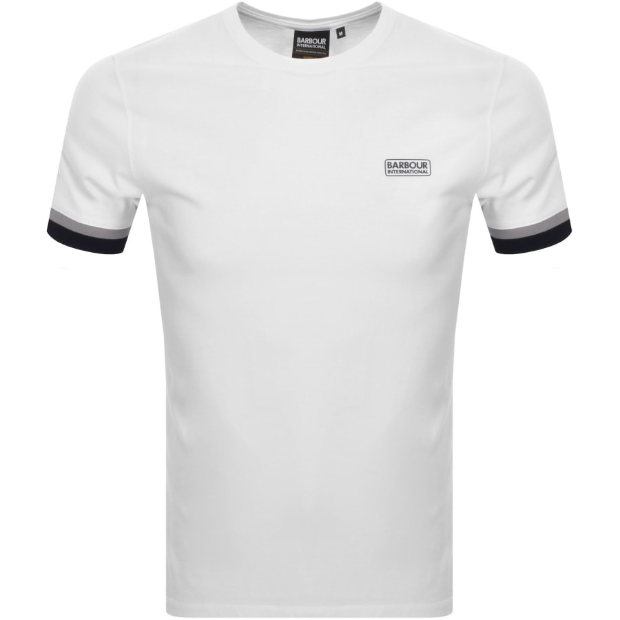 Image number 1 for Barbour International Deep Cuff T Shirt White