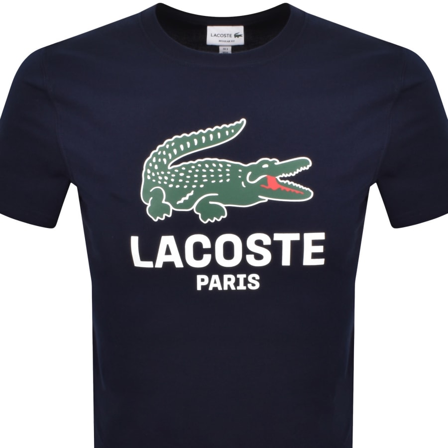 Image number 2 for Lacoste Paris Logo T Shirt Navy