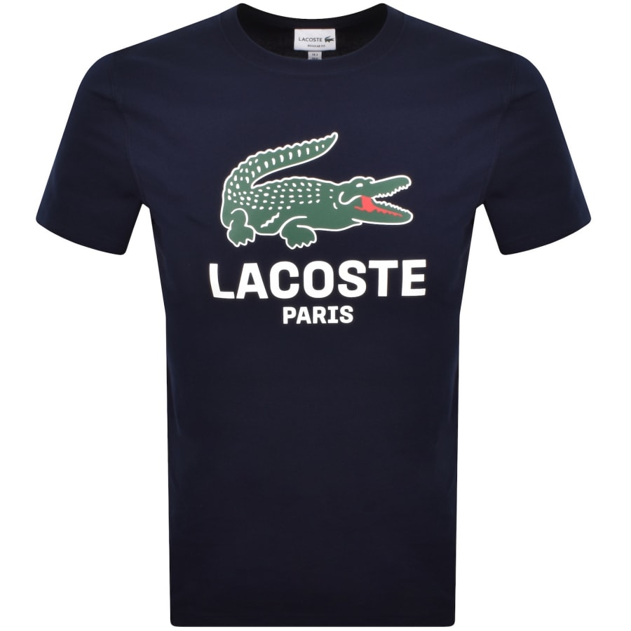 Image number 1 for Lacoste Paris Logo T Shirt Navy