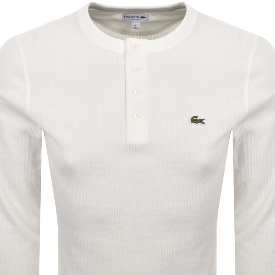 Image number 2 for Lacoste Waffle Long Sleeve T Shirt White