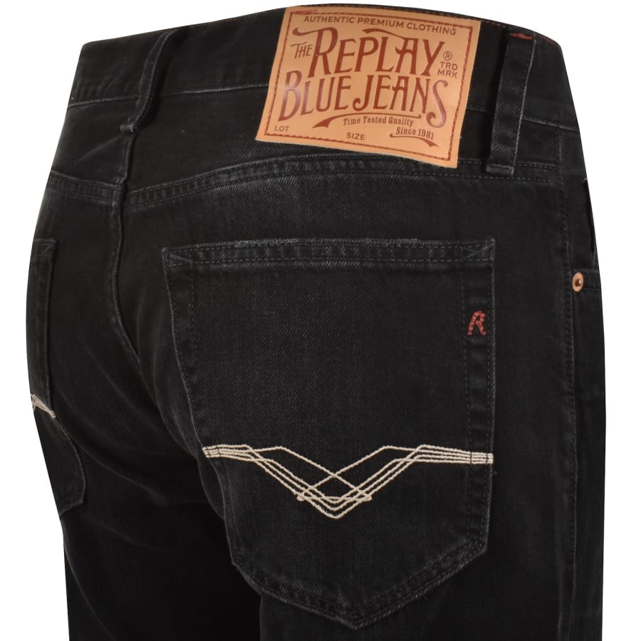 Image number 4 for Replay Deryck Regular Fit Jeans Black