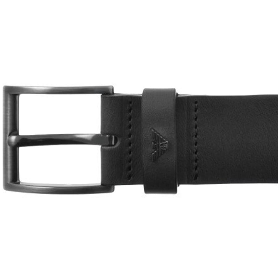 Image number 4 for Emporio Armani Leather Belt Black
